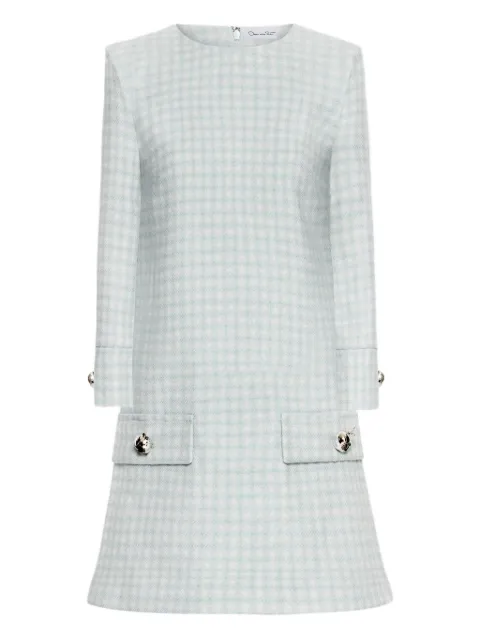 Oscar de la Renta gingham-checked button-detailed mini dress