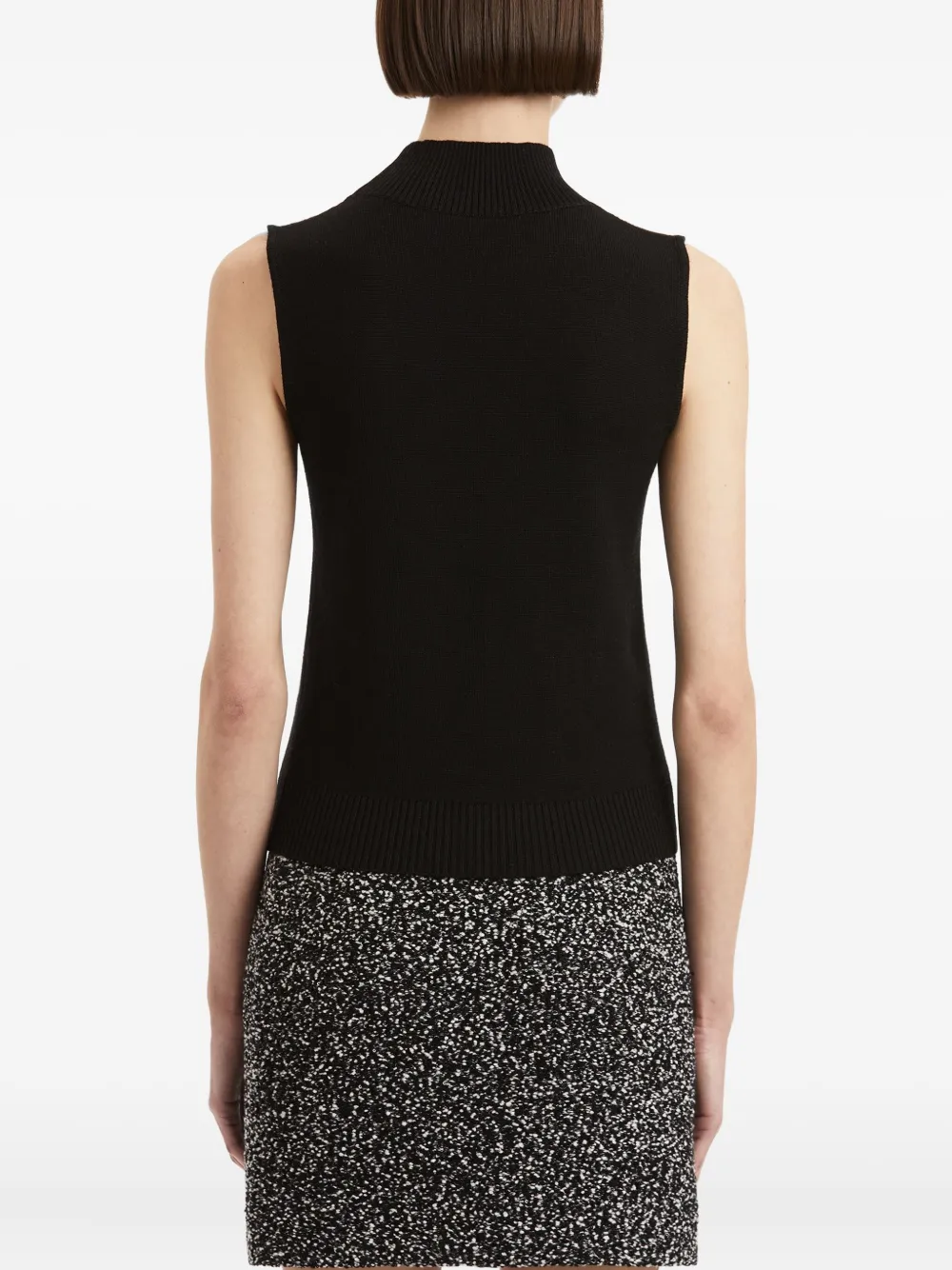 Oscar de la Renta mock-neck sleeveless top Zwart