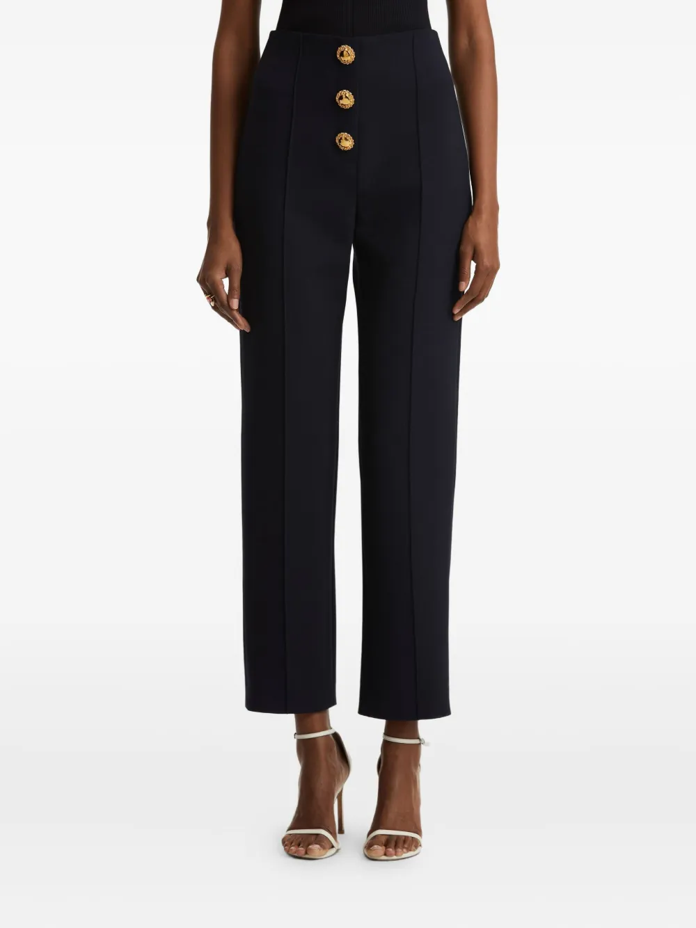 Oscar de la Renta button-detailed trousers Blauw