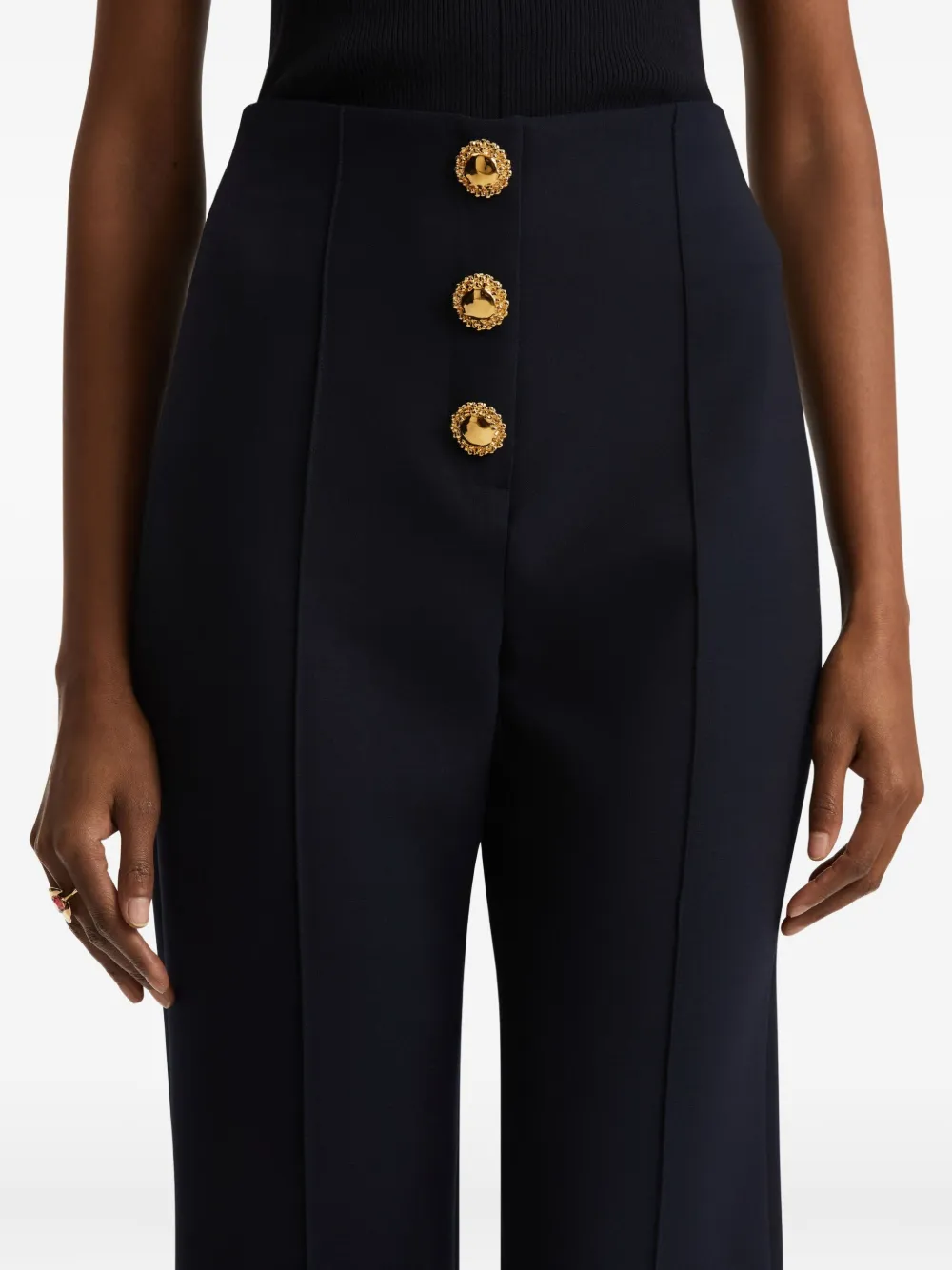 Oscar de la Renta button-detailed trousers Blauw