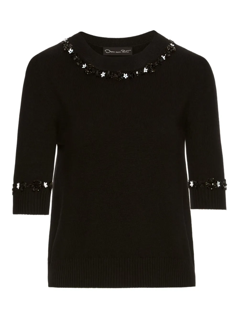 sequin-embellished wool T-shirt