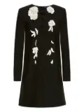 Oscar de la Renta lace-up floral mini dress - Black