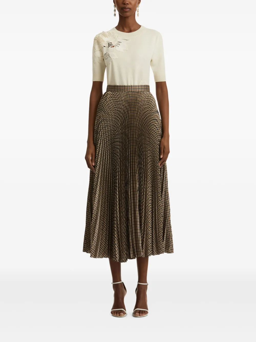 Oscar de la Renta Midi-plooirok - Bruin