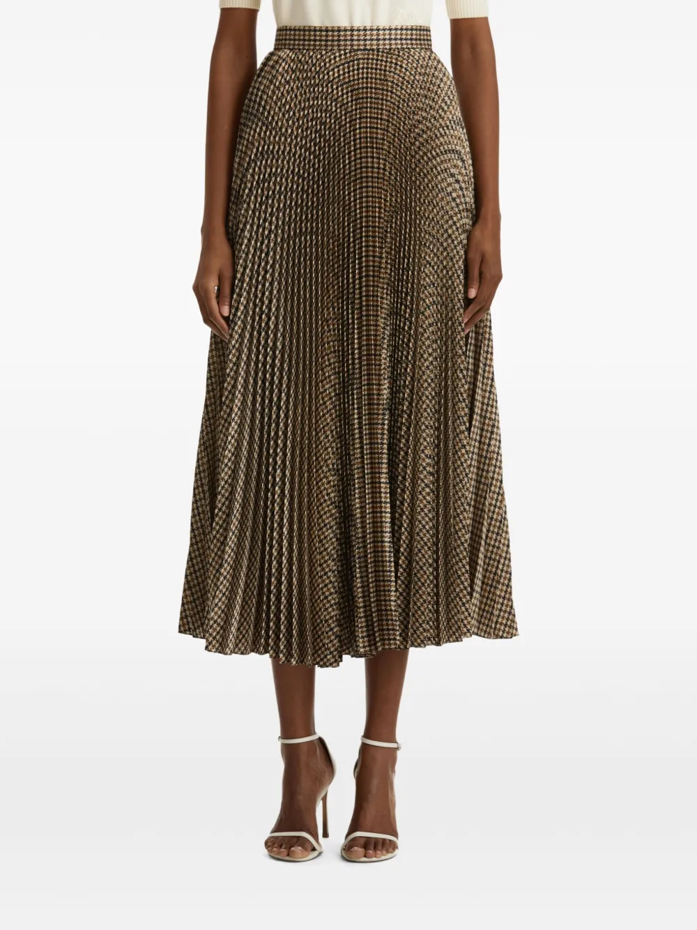 Oscar de la Renta Midi-plooirok Bruin
