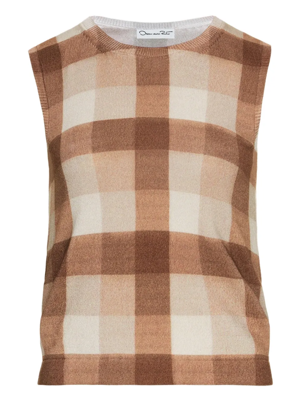 checked sleeveless vest