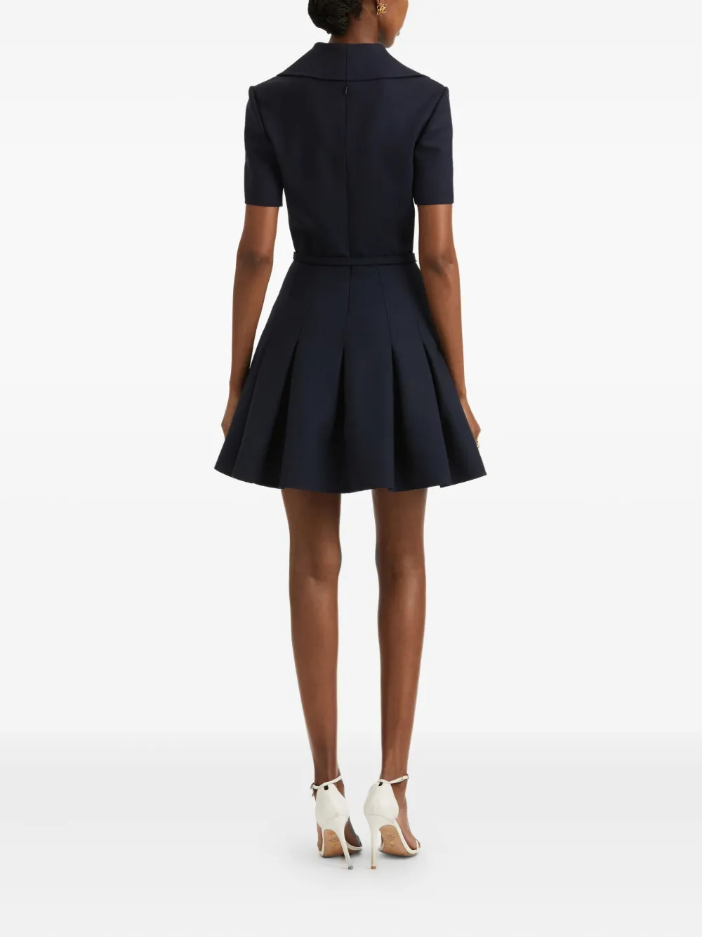 Oscar de la Renta Geplooide mini-jurk met rits Blauw