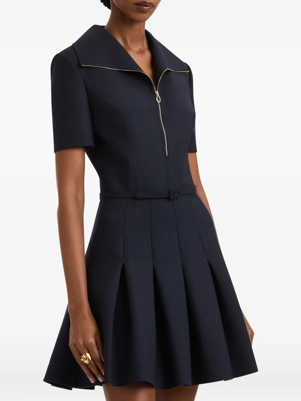 Oscar de la Renta Geplooide mini-jurk met rits Blauw