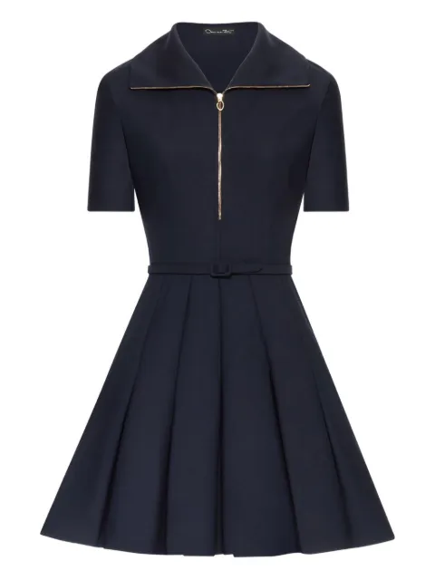 Oscar de la Renta zip-front pleated mini dress