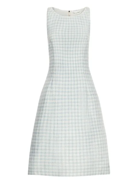 Oscar de la Renta gingham tweed mini dress