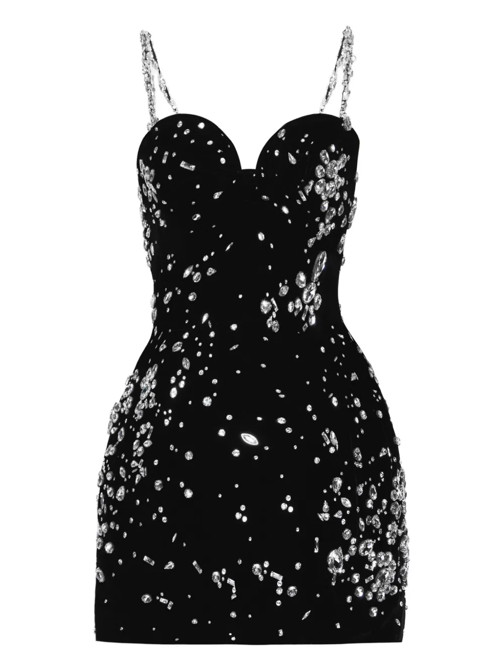 Oscar de la Renta ビジュー ベルベットミニドレス - ブラック Oscar de la Renta ビジュー ベルベットミニドレス - ブラック