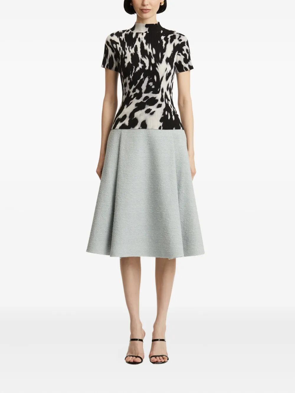 Oscar de la Renta Geribbeld T-shirt met print Zwart