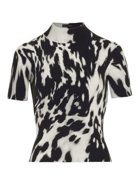 Oscar de la Renta ribbed printed T-shirt