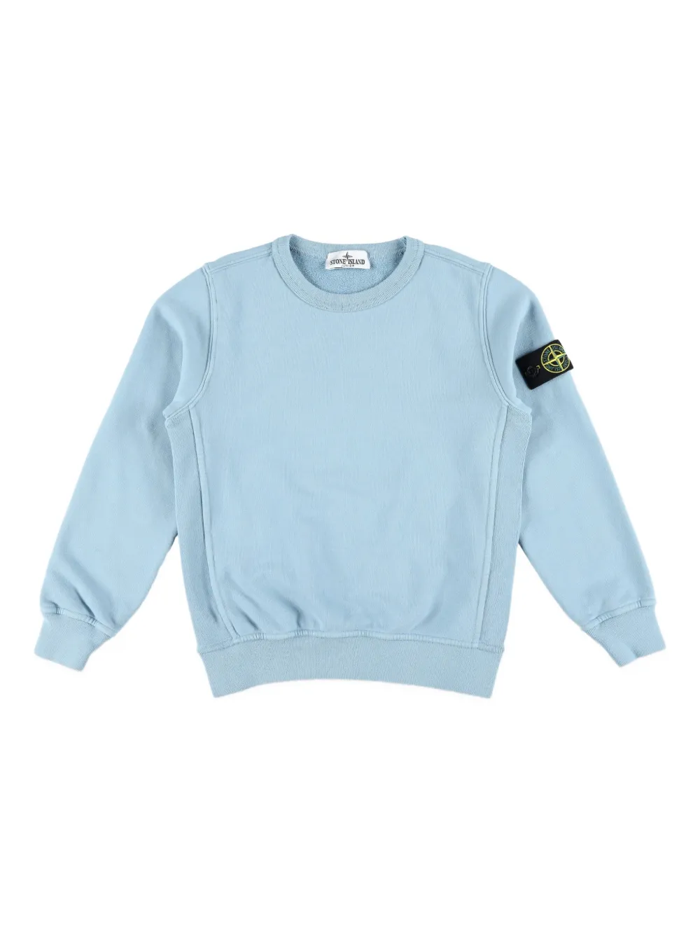 Stone Island Junior logo-patch crew-neck sweatshirt Blauw
