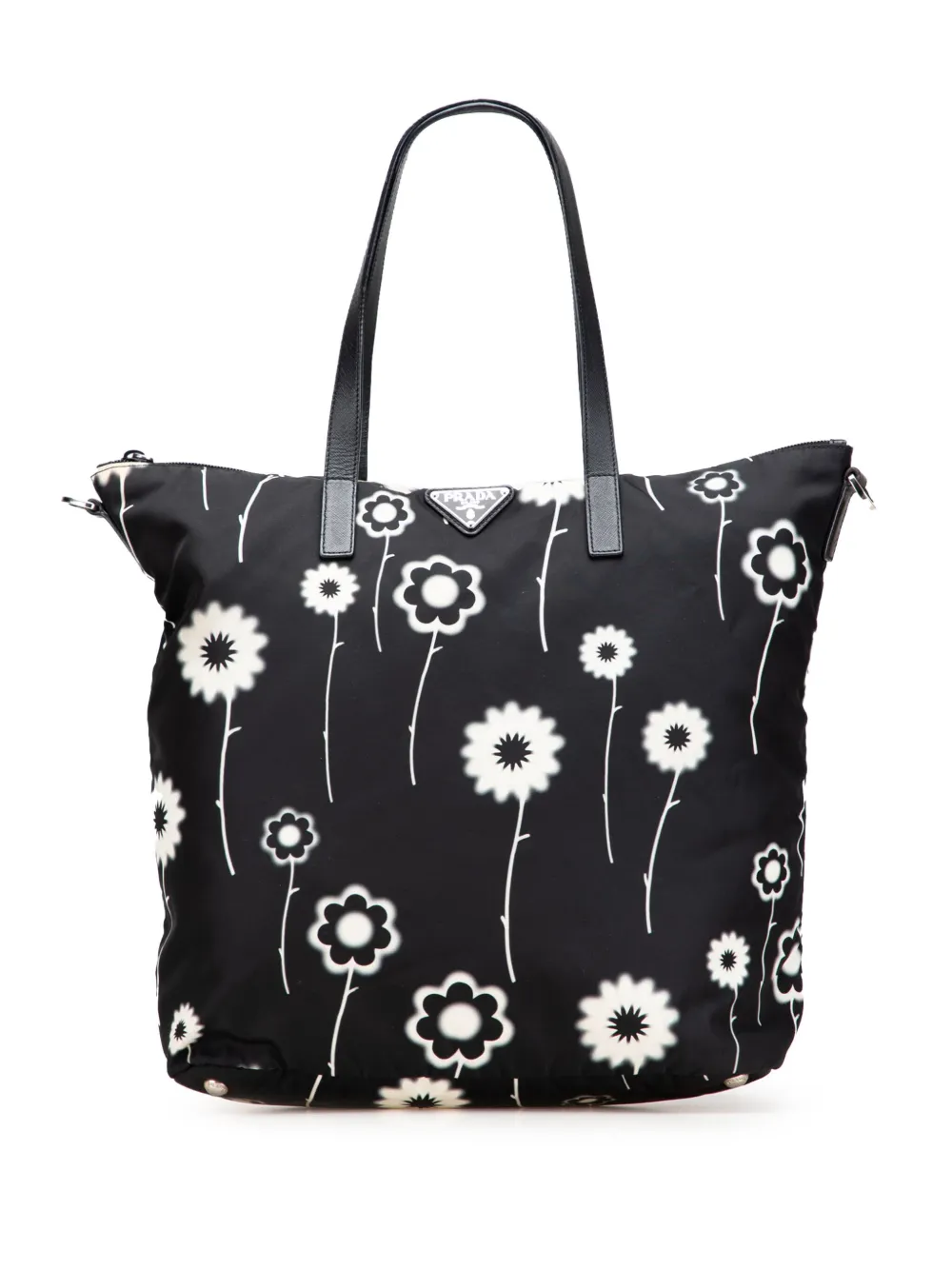 Prada Pre-Owned 2013-2025 Tessuto Stampato Floral サッチェルバッグ - ブラック Prada Pre-Owned 2013-2025 Tessuto Stampato Floral サッチェルバッグ - ブラック