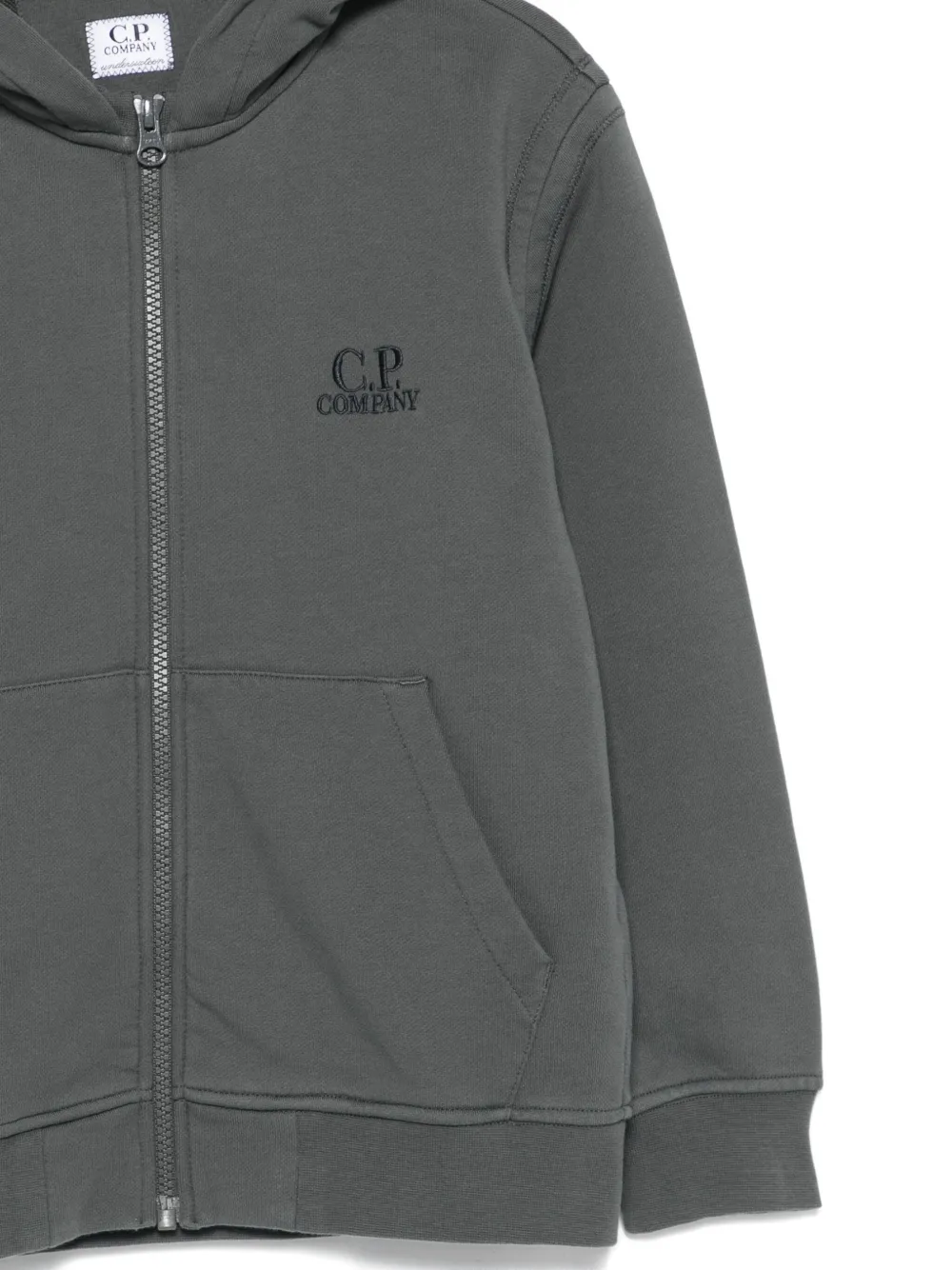 C.P. Company Kids Hoodie met geborduurd logo Grijs