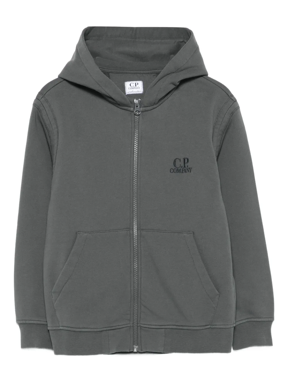 C.P. Company Kids Hoodie met geborduurd logo Grijs