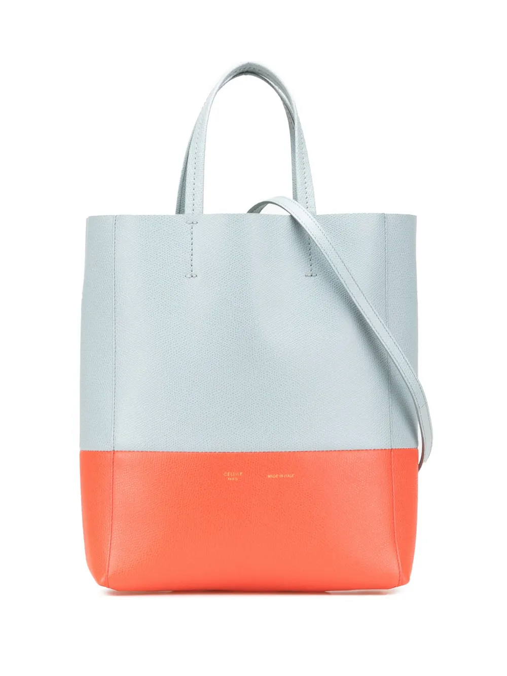 Céline Pre-Owned 2017 スモール バイカラー バーティカル カバ サッチェルバッグ - ブルー Céline Pre-Owned 2017 スモール バイカラー バーティカル カバ サッチェルバッグ - ブルー