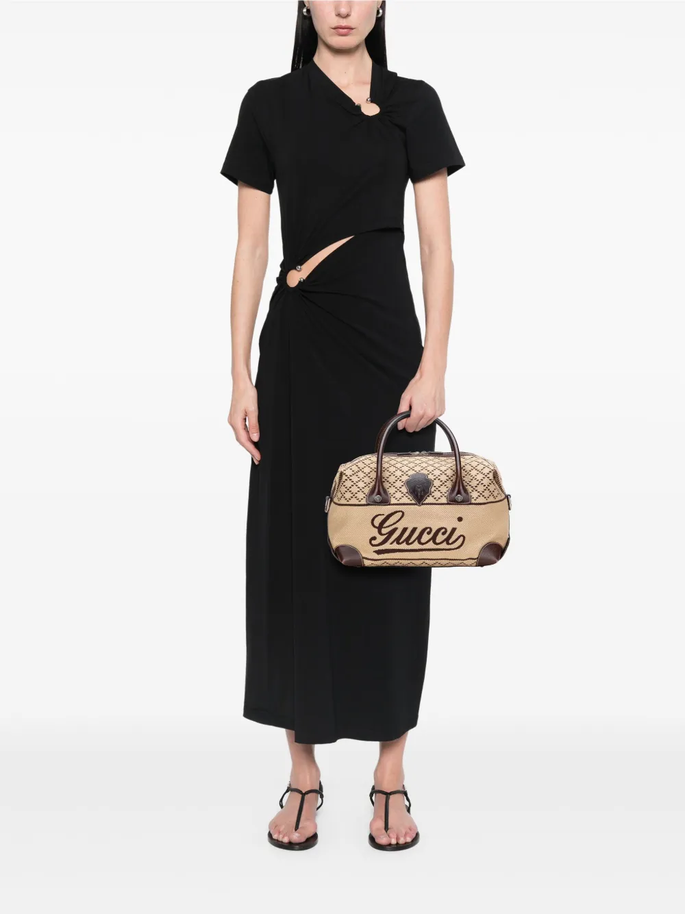 Gucci Pre-Owned 2000-2015 Diamante Canvas Crest boston bag | Pre-Owned | Image 2