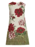 Oscar de la Renta peony floral shift mini dress - Neutrals