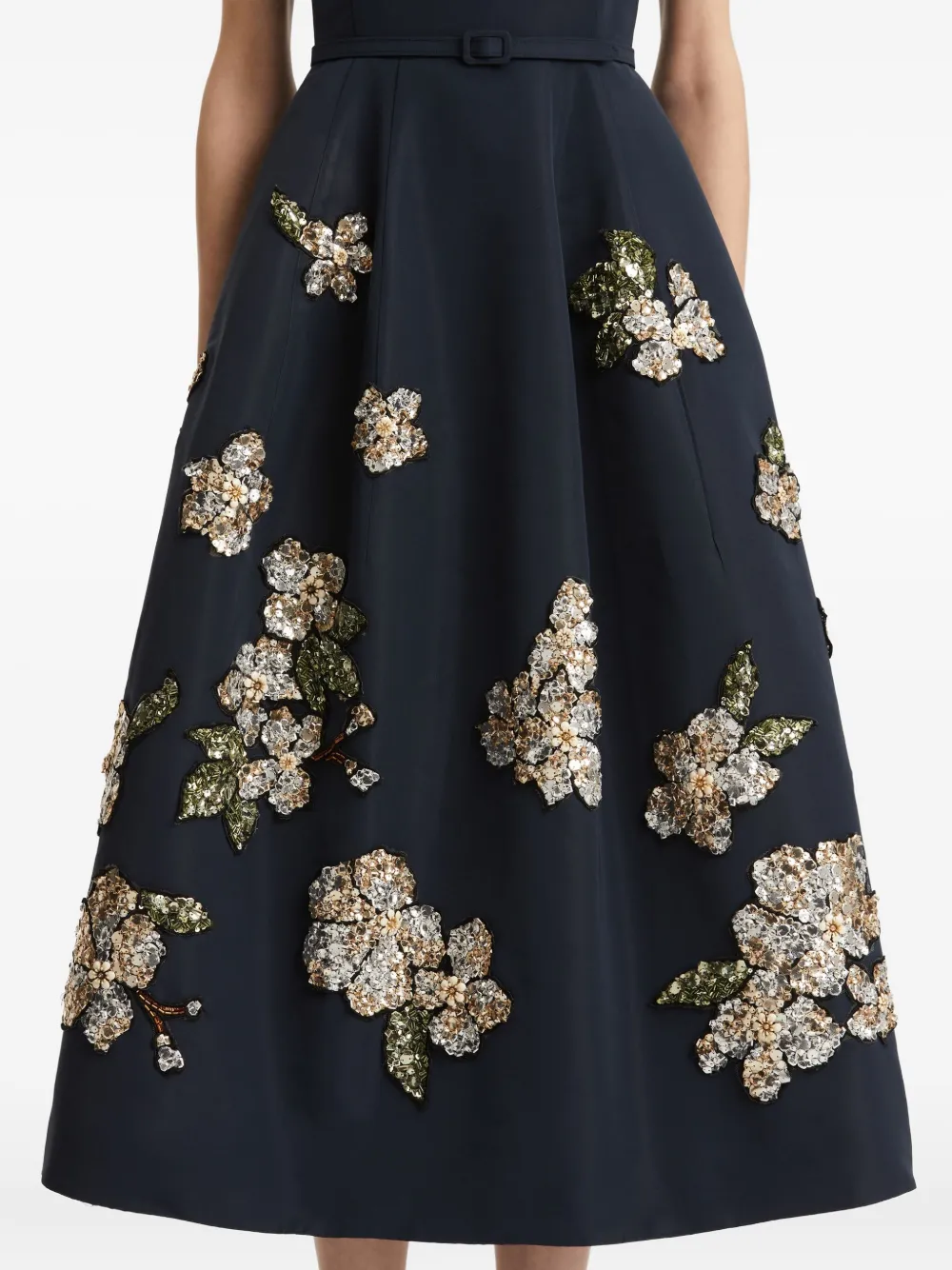 Oscar de la Renta Maxi-jurk verfraaid met pailletten Blauw