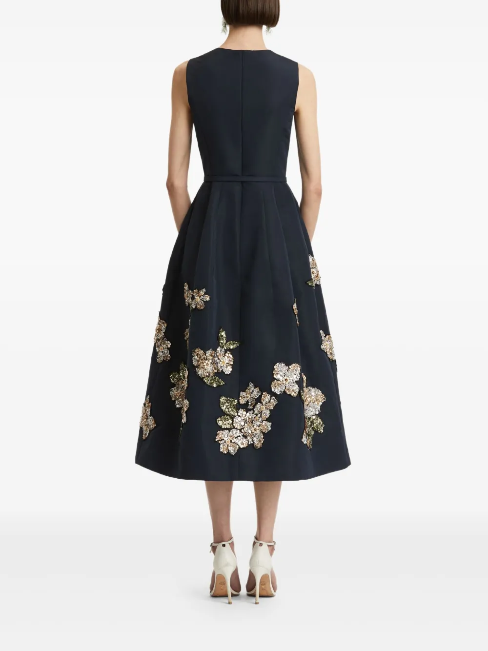 Oscar de la Renta Maxi-jurk verfraaid met pailletten Blauw