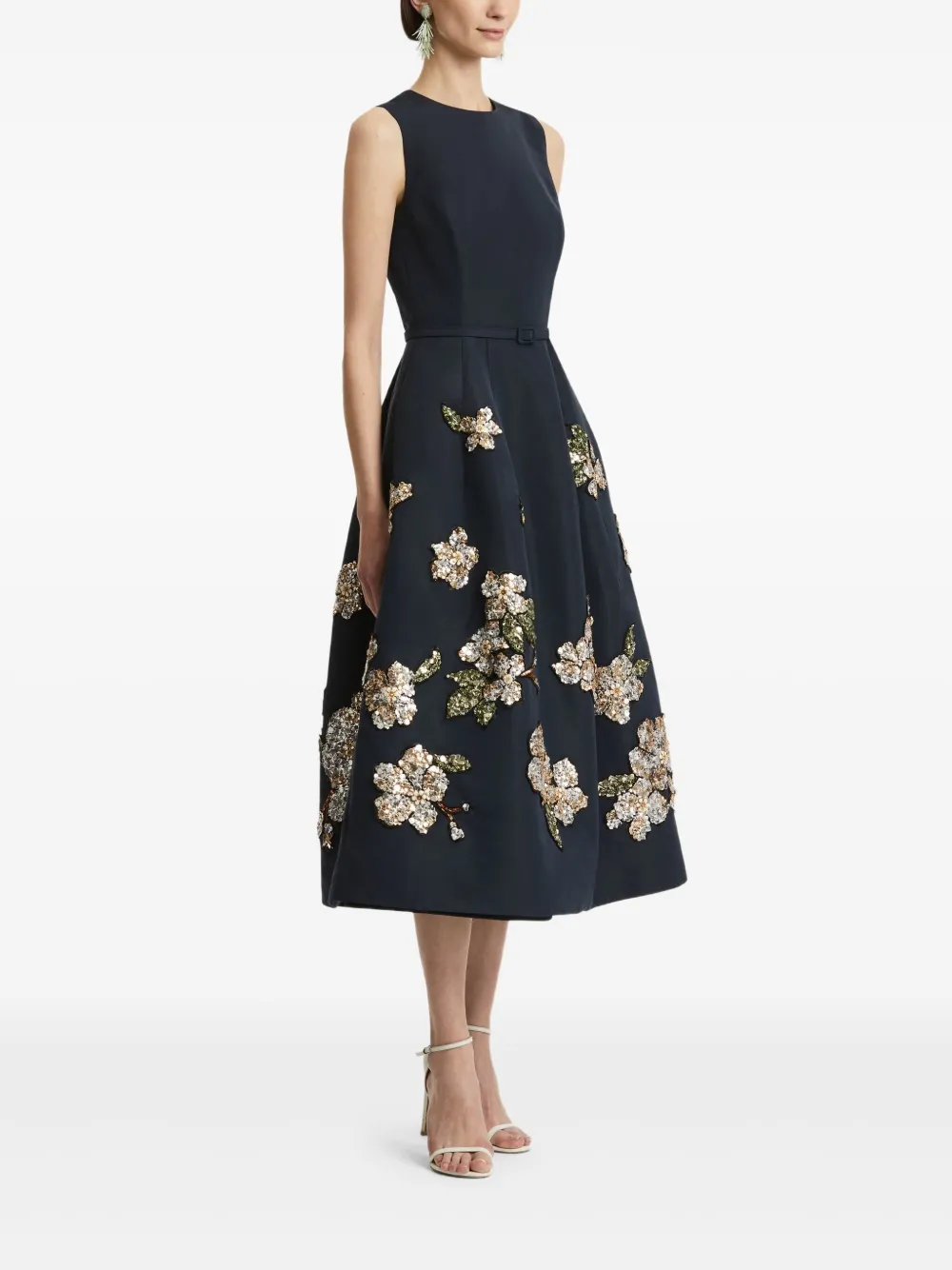 Oscar de la Renta Maxi-jurk verfraaid met pailletten Blauw