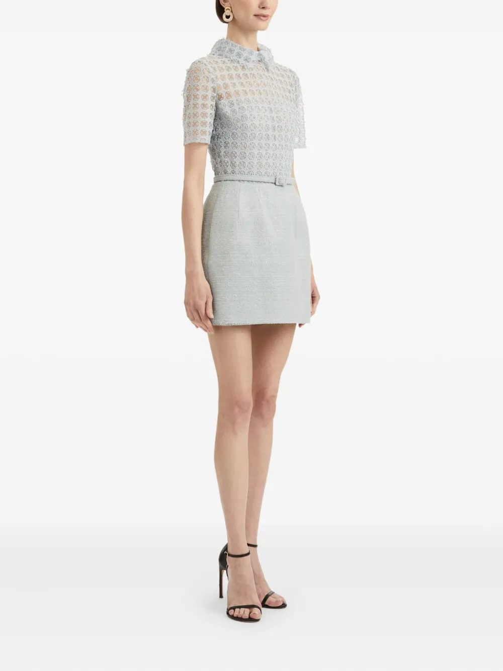 Oscar de la Renta Mini-jurk met kant Blauw