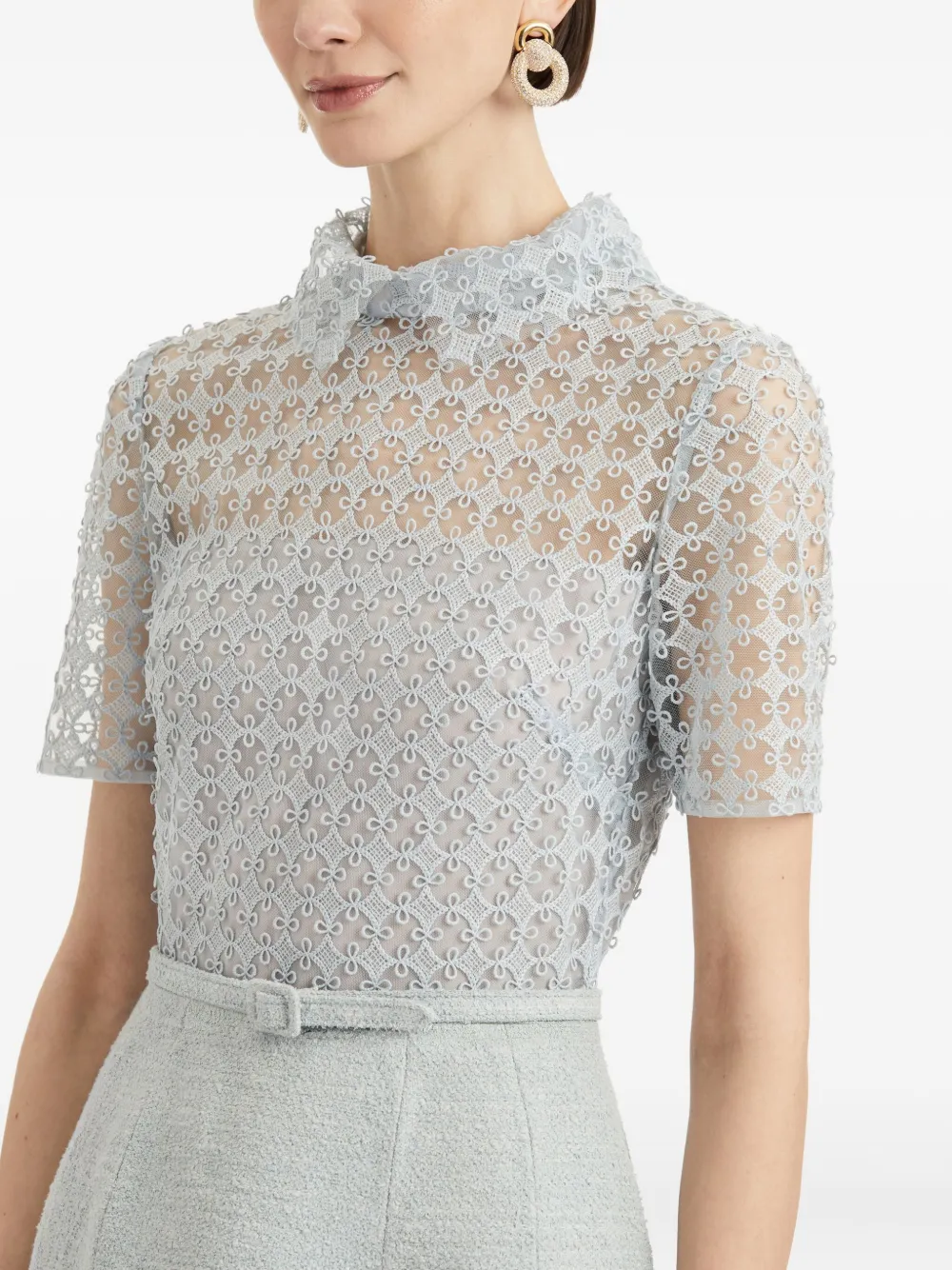 Oscar de la Renta Mini-jurk met kant Blauw