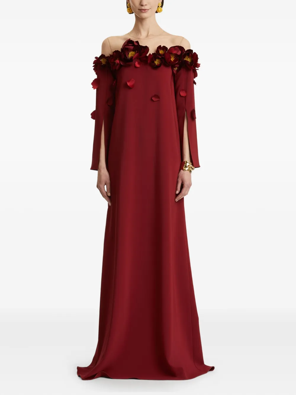 Oscar de la Renta Tulen maxi-jurk - Rood