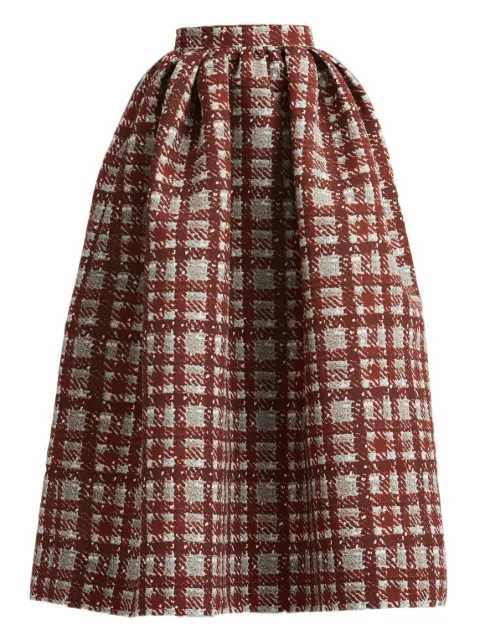 Oscar de la Renta Geruite mini-plooirok