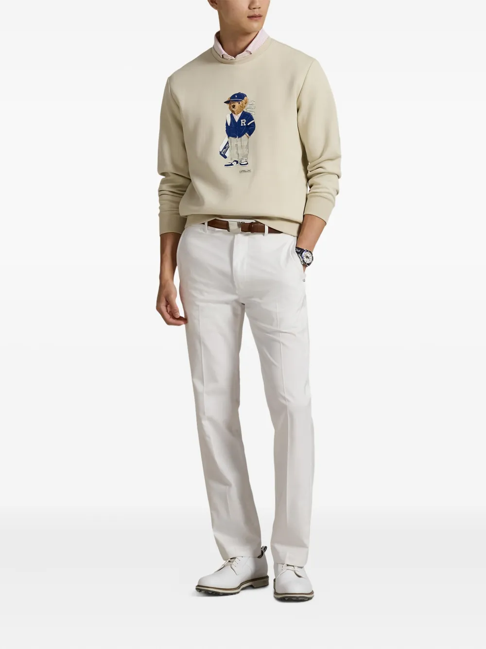 RLX Ralph Lauren Sweater met ronde hals en logo - Beige