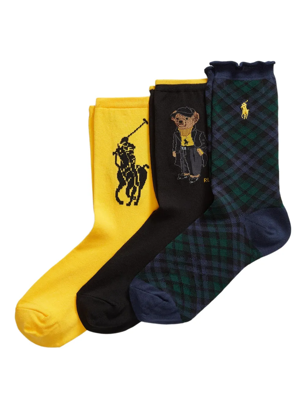 Polo Ralph Lauren Bci Combed Cotton Sock (pack Of Three) In Multi
