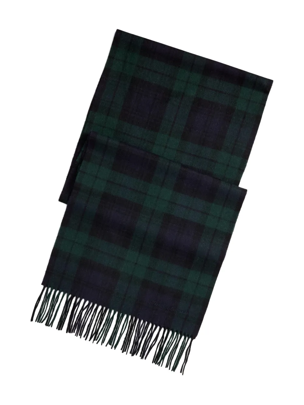 Ralph Lauren Purple Label Sjaal met tartan ruit en franje - Groen