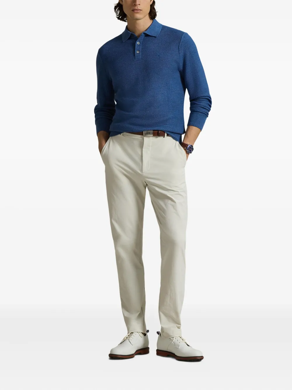RLX Ralph Lauren long-sleeve polo sweater - Blauw