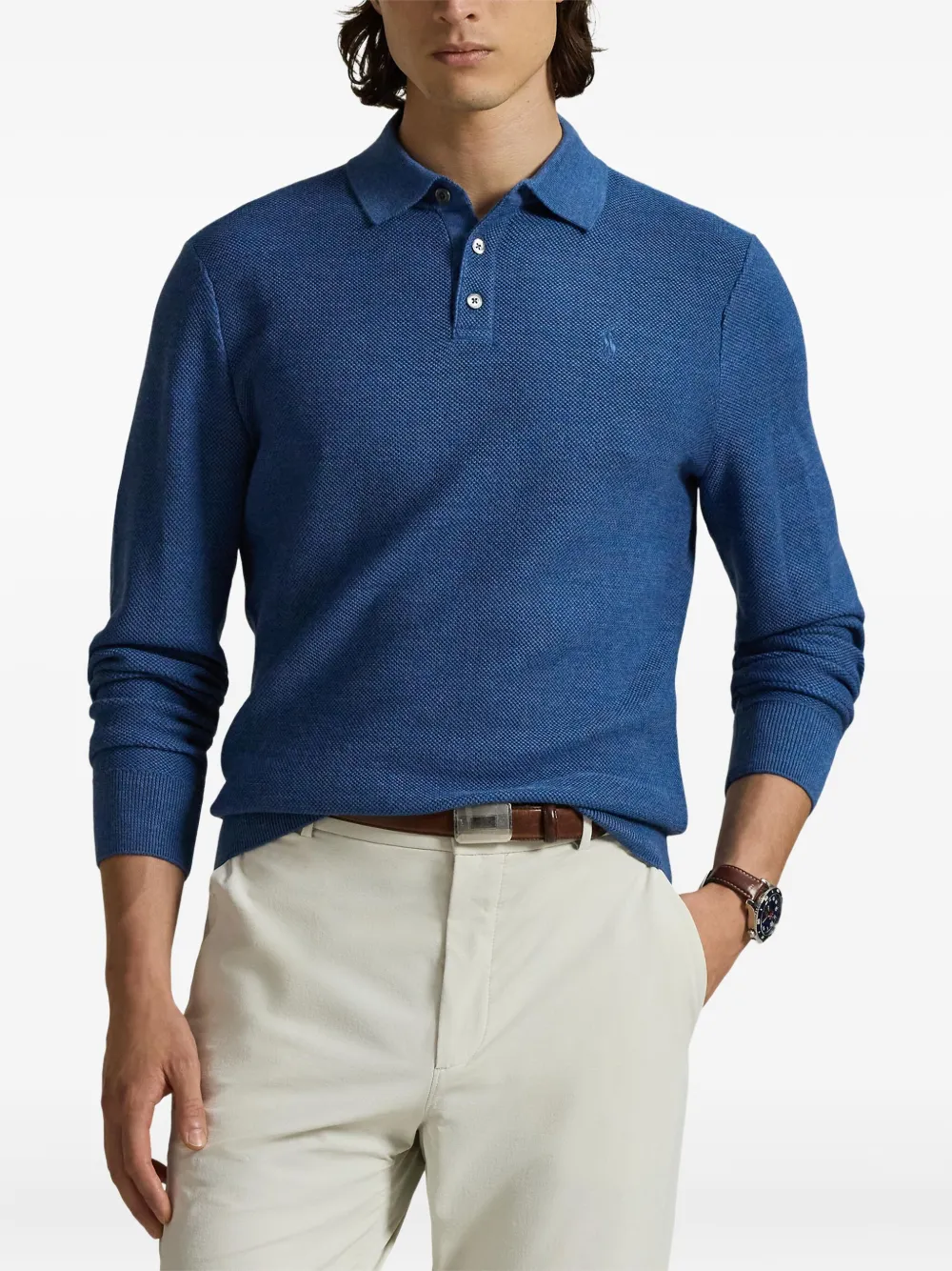 RLX Ralph Lauren long-sleeve polo sweater Blauw