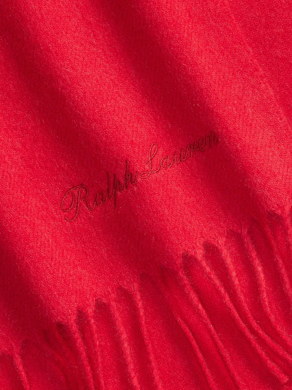 Ralph Lauren Purple Label Geweven kasjmier sjaal met franje - Rood