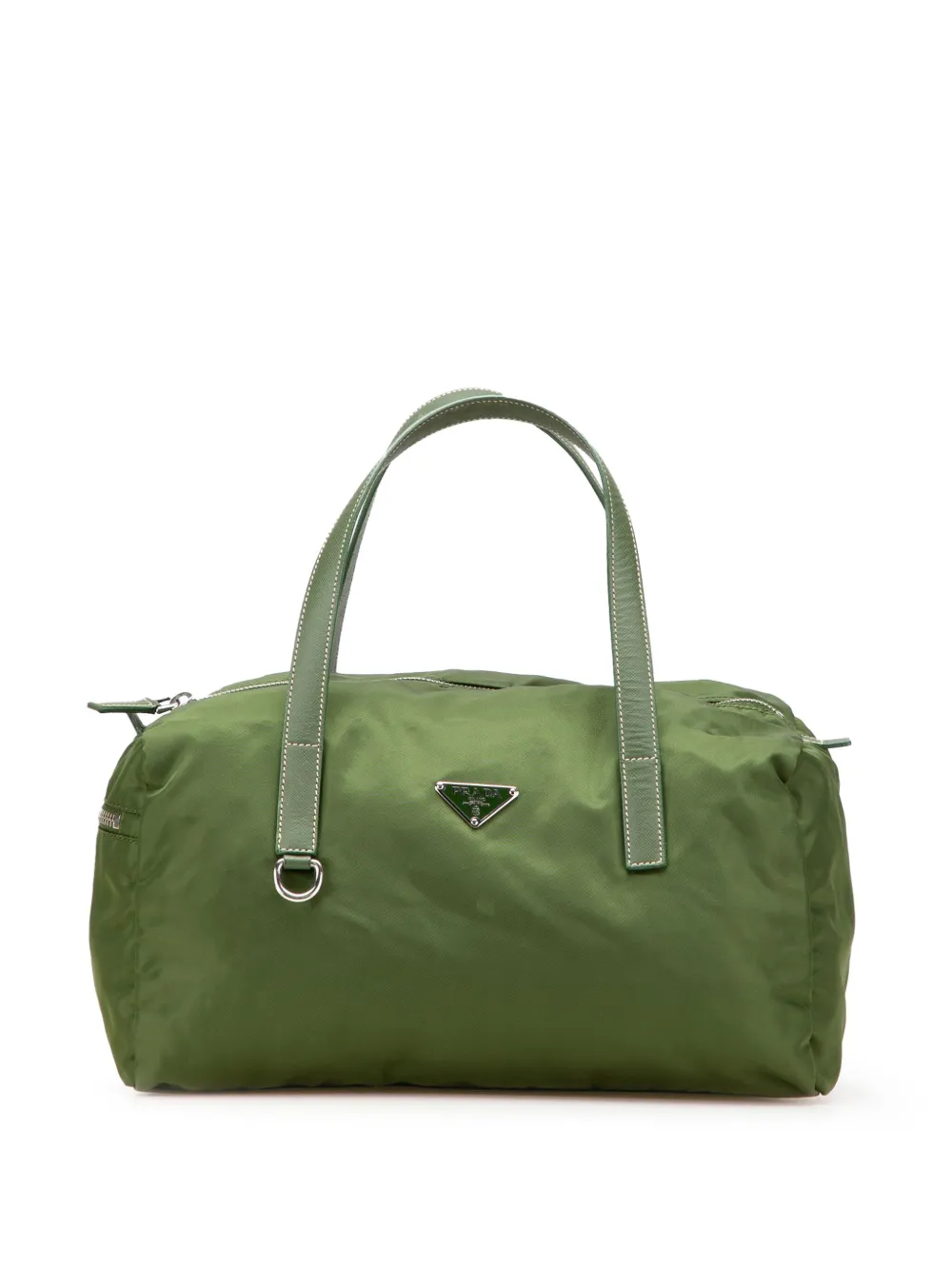 Prada Pre-Owned 2013-2025 サフィアーノトリム テスート ハンドバッグ - グリーン Prada Pre-Owned 2013-2025 サフィアーノトリム テスート ハンドバッグ - グリーン
