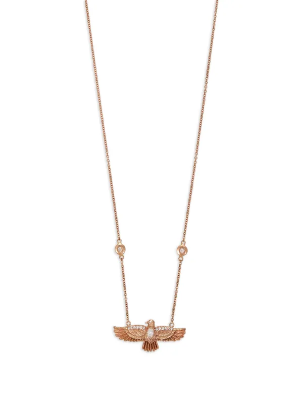 Jacquie Aiche Small Thunderbird Diamond Necklace in Gold