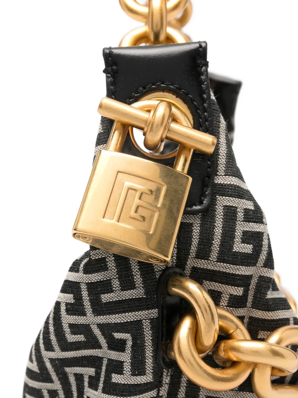 Balmain Medium Chain Sync shopper met monogram Zwart
