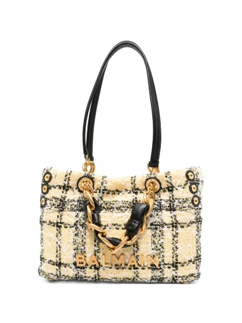 Balmain tweed chain tote bag