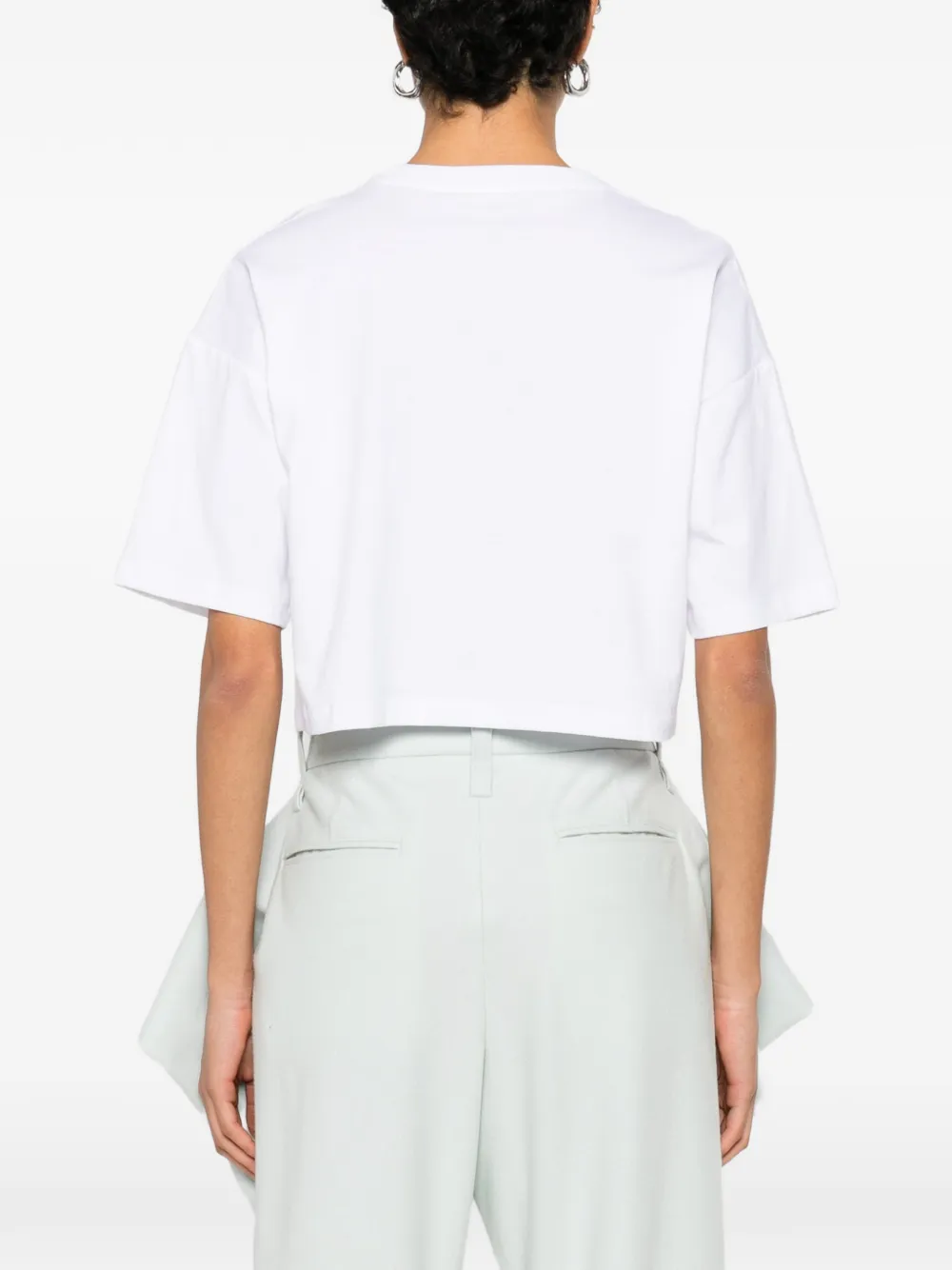 Balmain Cropped T-shirt Wit