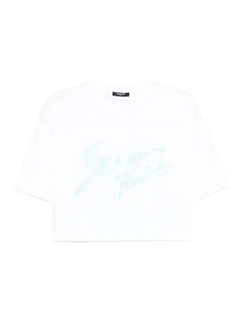 Balmain t-shirt à coupe crop