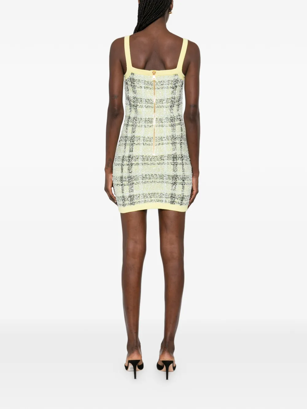 Balmain Mini-jurk met knopen Geel