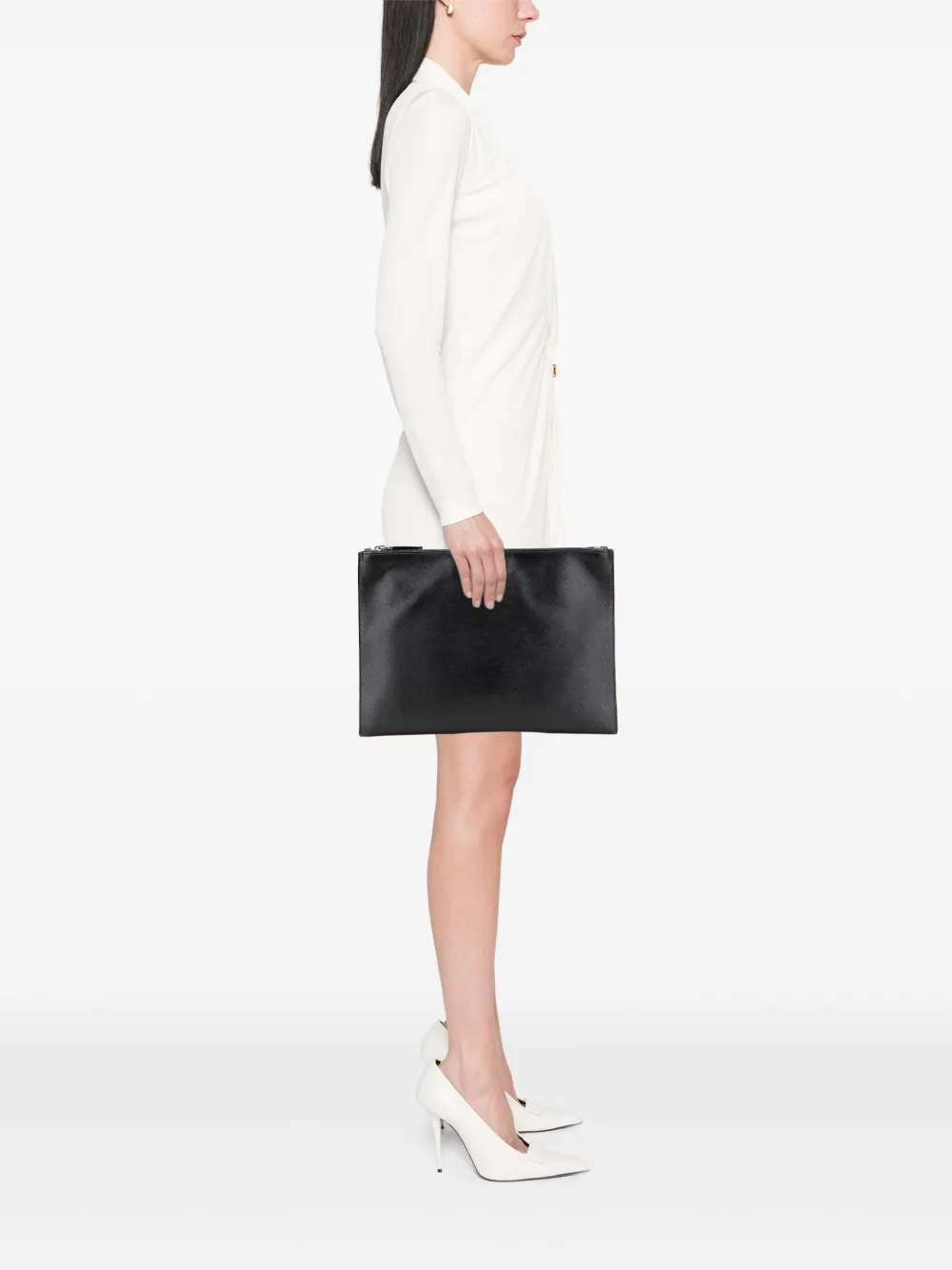 Prada Pre-Owned 2013-2025 Saffiano Double Zip clutch bag | Pre-Owned | Image 2
