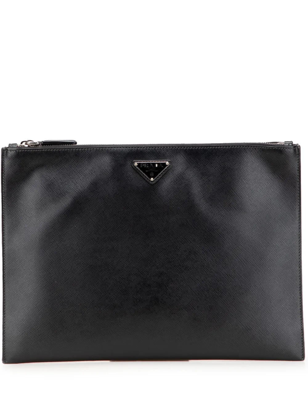 Prada Pre-Owned 2013-2025 Saffiano Double Zip clutch bag | Black | Image 1