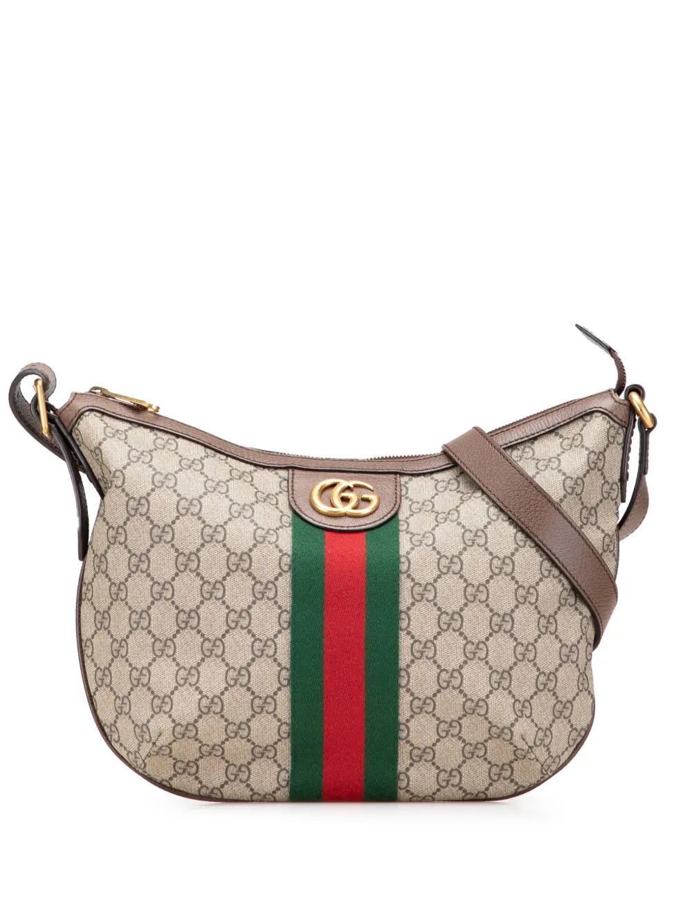 Gucci Pre-Owned 2016-2025 Small GG Supreme Web Ophidia Half Moon Gucci Pre-Owned 2016-2025 Small GG Supreme Web Ophidia Half Moon