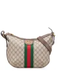 Gucci Pre-Owned 2016-2025 Small GG Supreme Web Ophidia Half Moon crossbody bag - Brown