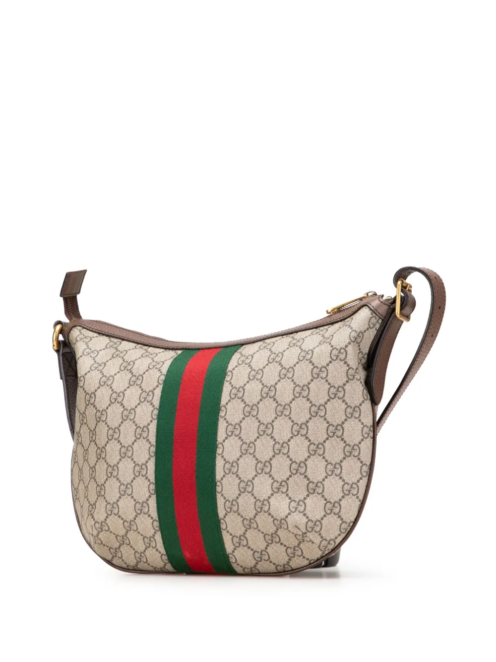 Gucci Pre-Owned 2016-2025 Small GG Supreme Web Ophidia Half Moon