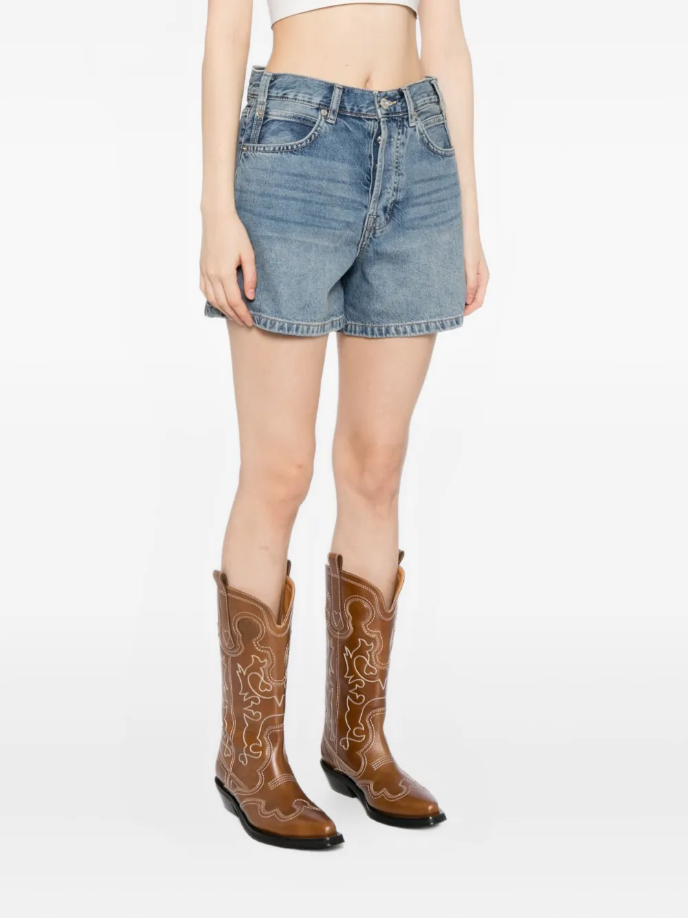 Free People Tippi Denim Shorts In Blue