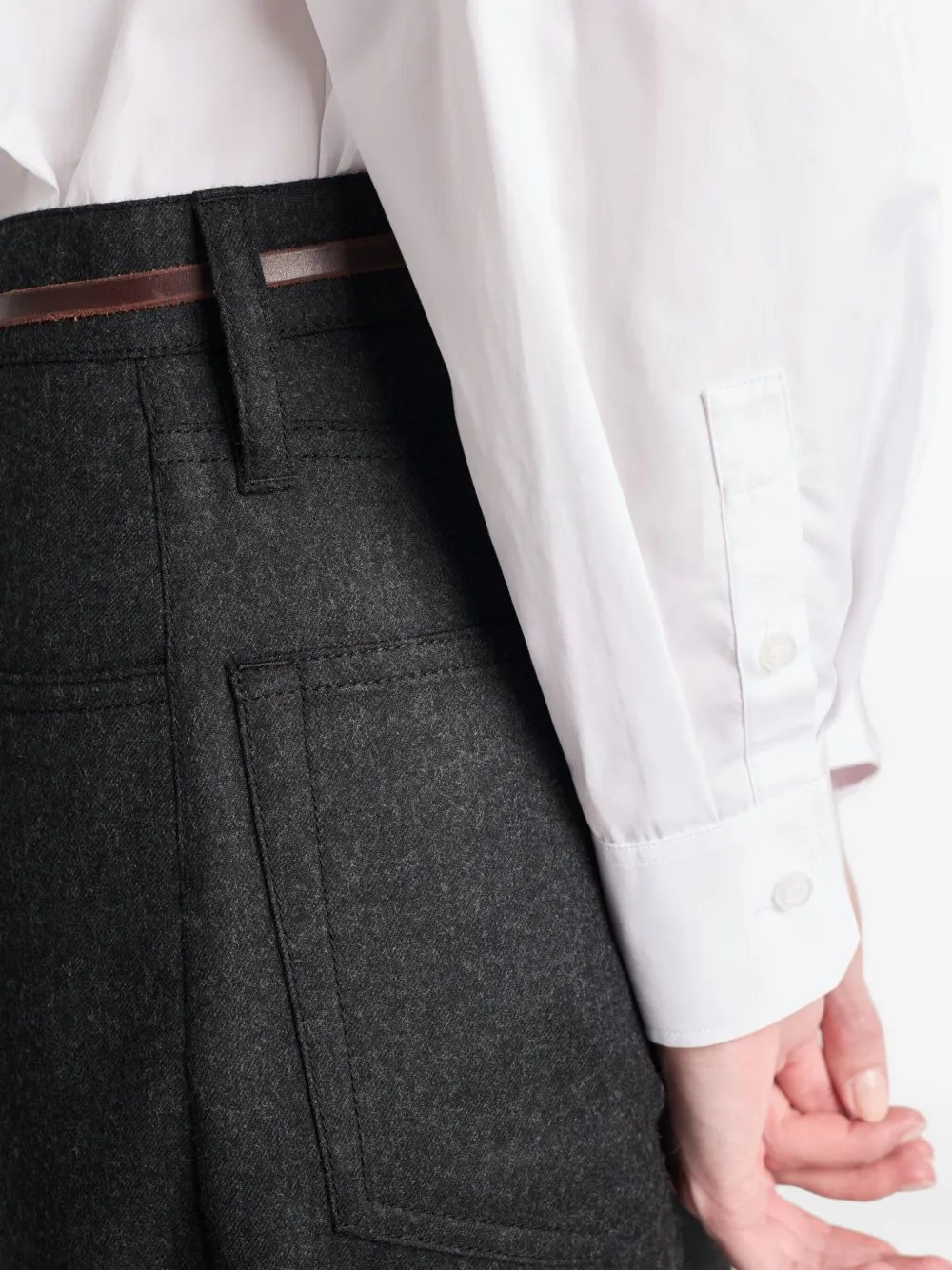 Prada Womens White Logo-embroidered Cotton Poplin Shirt In White